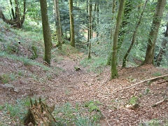 Vue en contrebas depuis le sentier